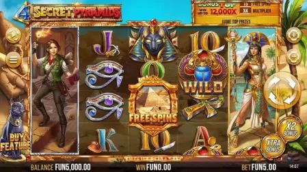 4 Secret Pyramids slot screenshot 1