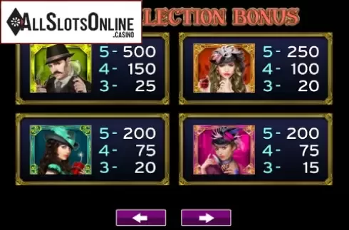 Paytable 1. A Night of Mystery from High 5 Games