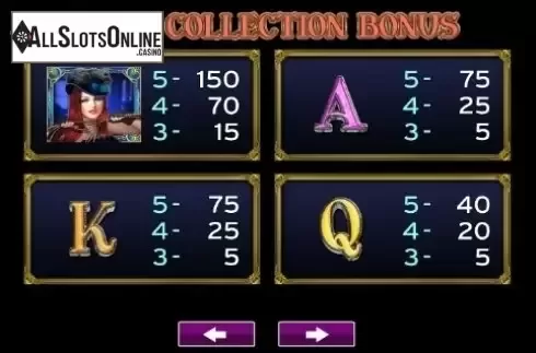 Paytable 2. A Night of Mystery from High 5 Games
