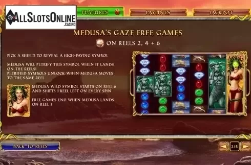 Paytable 3. Age of the Gods Medusa & Monsters from Playtech Origins