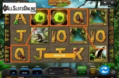 Wild win screen. Anaconda Eye Rapids from Oryx