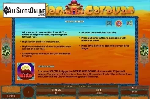 Screen2. Arabian Caravan from Microgaming