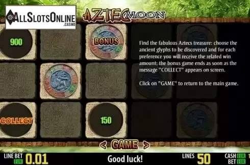 Paytable 3. Aztec Moon HD from World Match