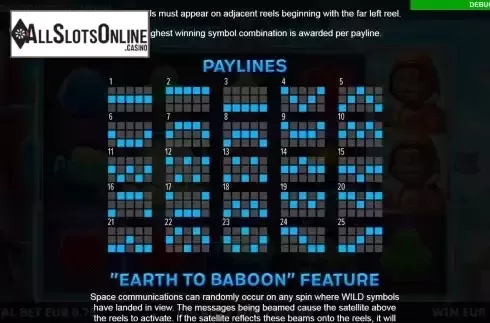 Paylines screen