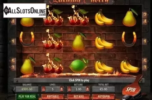 Reel screen. Burning Cherry from Viaden Gaming