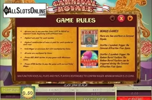 Screen2. Carnival Royale from Microgaming