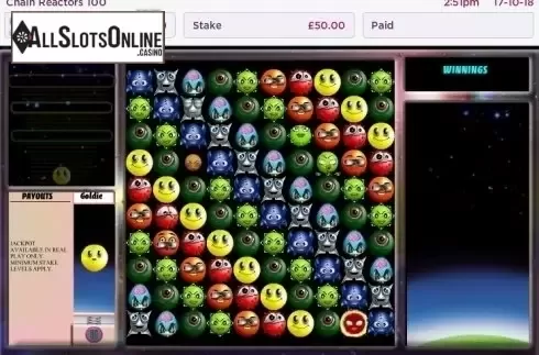 Reel Screen. Chain Reactors 100 from OpenBet
