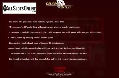 Game Rules screen