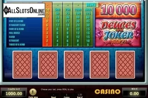 Game Screen 1. Deuces and Joker Poker (Tom Horn Gaming) from Tom Horn Gaming