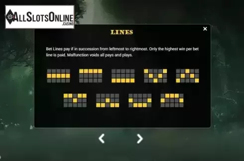 Paylines screen