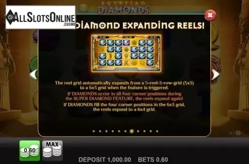 Super diamond expanding reels screen 2