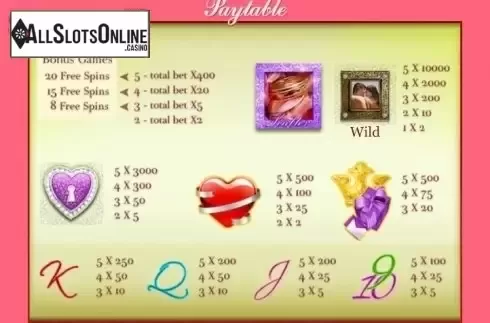 Paytable 1. Enigma from Viaden Gaming