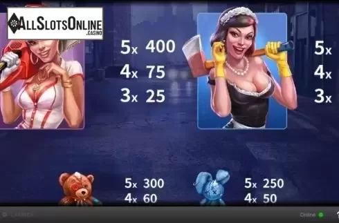 Paytable 4. Four Femme Fatales from Skywind Group