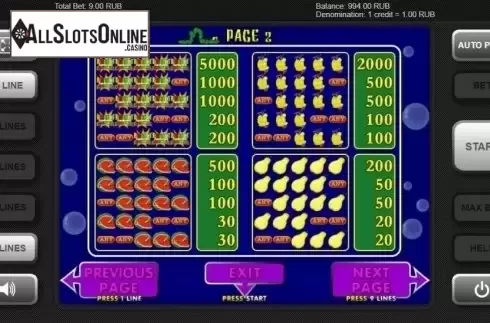 Paytable 1. Fruit Cocktail (Igrosoft) from Igrosoft