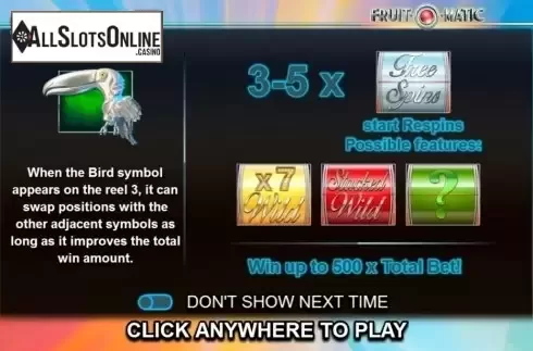 Screen2. Fruit-O-Matic from FUGA Gaming