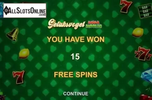 Free Spins Win Screen