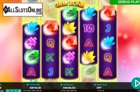 Reel Screen. Gem Zone from Leander Games