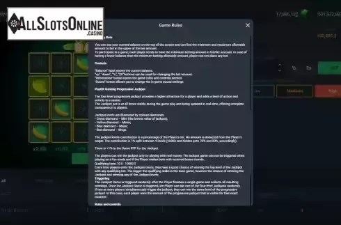 Progressive Jackpot screen