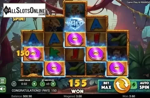 Wild Win screen. Golden Amazon from Swintt