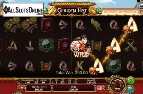 Win screen. Golden Fist from Spadegaming