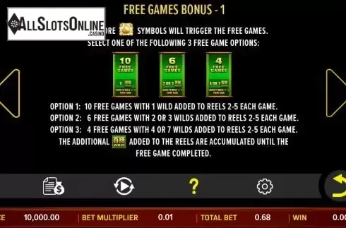 Free Game bonus screen