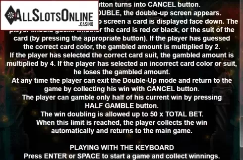 Paytable 5. Gothic Queen Returns from Casino Technology