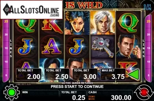 Reel screen. Gothic Queen Returns from Casino Technology