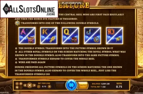Features 1. Horus Eye (EAgaming) from EAgaming