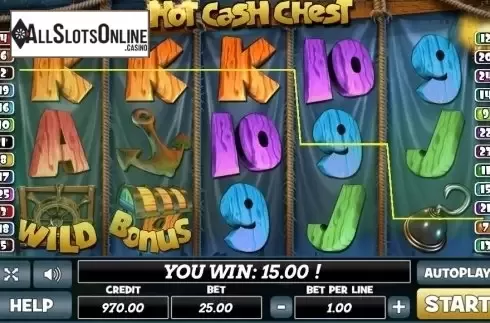Win Screen. Hot Cash Chest from PlayPearls