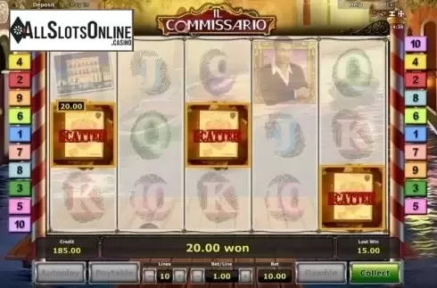 Scatter win screen. Il Commissario from Greentube