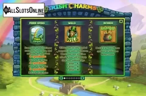 Paytable 1. Irish Charms (Spinomenal) from Spinomenal