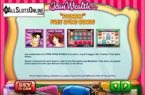 Paytable 3. Jean Wealth from Leander Games