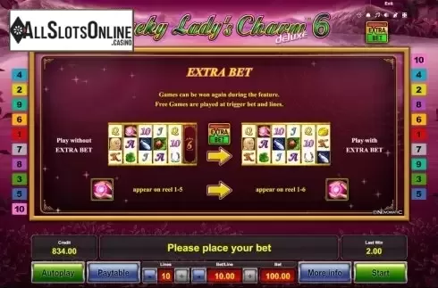 Features 2. Lucky Ladyʼs Charm deluxe 6 from Greentube