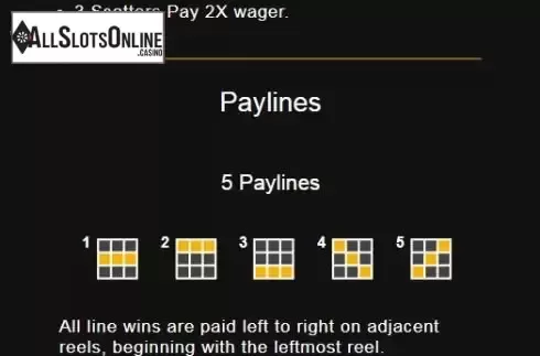 Paylines screen