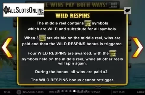Wild Respin Feature Screen
