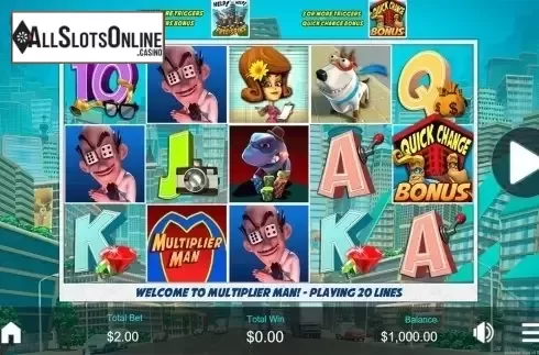 Reels screen. Multiplier Man from Revolver Gaming