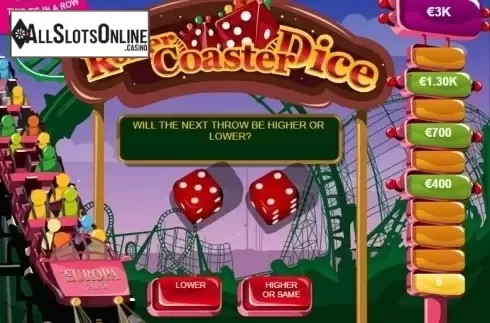 Screen 2. Roller Coaster Dice from Playtech