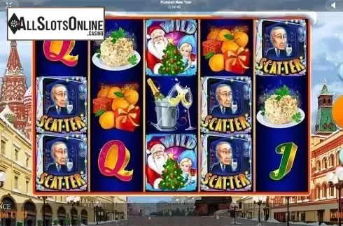 Scatter symbol screen. Russian New Year from Betixon
