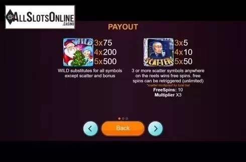 Paytable . Russian New Year from Betixon