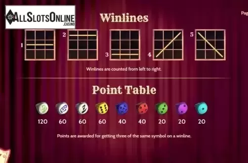 Win lines screen