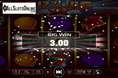 Win Screen. Sizzling 777 from Wazdan