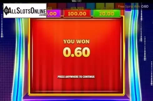 Win Free Spins screen