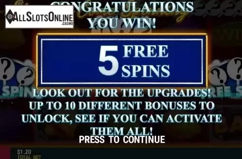 Free Spins Win Screen