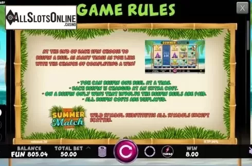 Respin feature screen