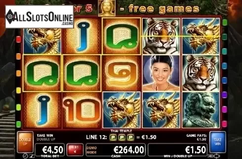 Win Screen . Thai Temple from Casino Technology