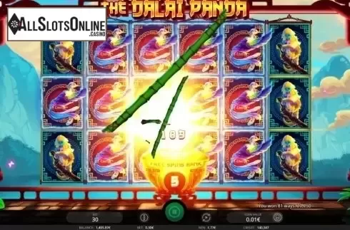 Win screen. The Dalai Panda from iSoftBet