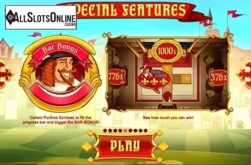 Paytable 5. Three Musketeers (Red Tiger) from Red Tiger