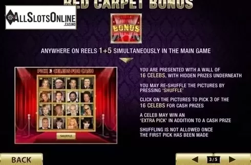 Paytable 3. Top Trumps Celebs from Playtech