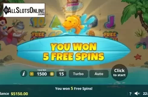 Win screen 3. Total Summer Bliss from Lady Luck Games