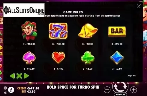 Paytable. Triple Jokers (Pragmatic Play) from Pragmatic Play